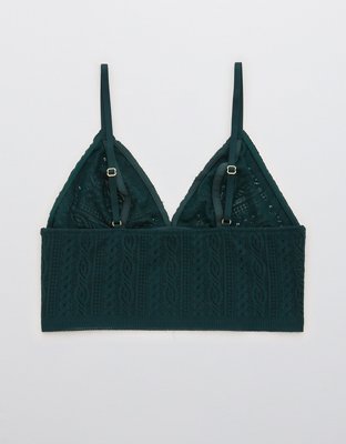 Aerie Bralette de línea larga con encaje Cable