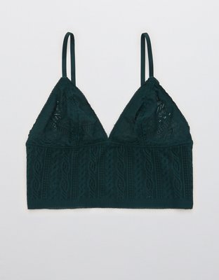 Aerie Bralette de línea larga con encaje Cable