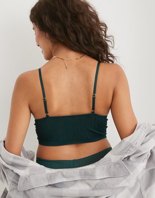 Aerie Bralette de línea larga con encaje Cable
