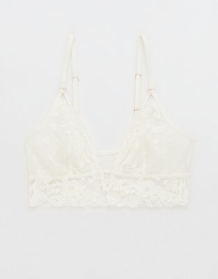 aerie, Intimates & Sleepwear, Aerie Off White Lace Halter Bralette Size L