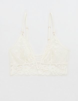 Aerie Ivory Lace Halter Bralette Women's Size Small New - beyond exchange