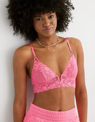 Aerie Bralette triangular con encaje Wildflower