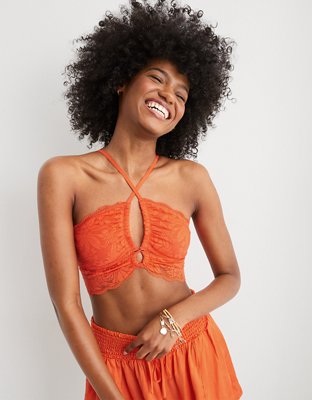 Aerie Hibiscus Lace Halter Bralette
