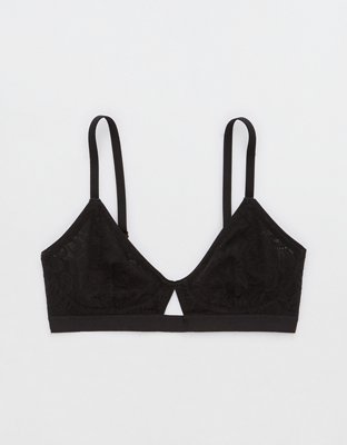 Eyelet Lace Cutout Bra in Black