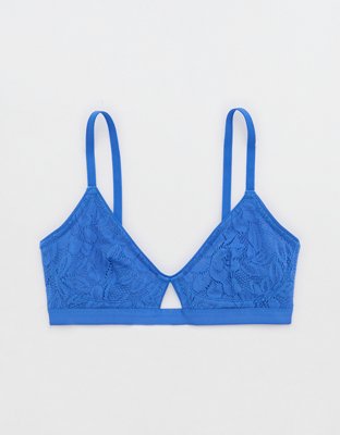 Blue lace bralette from Aerie Size medium, worn only - Depop