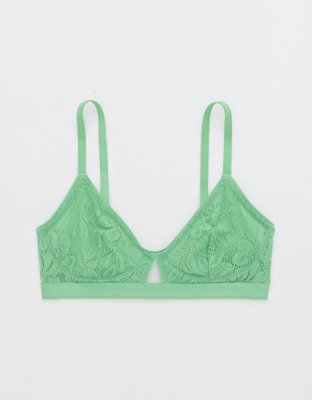 Garden Maze Lace Bandeau Bralette in Green