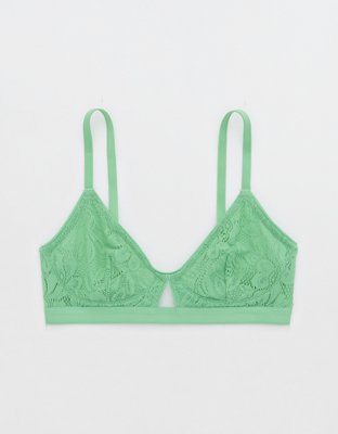Colsie Women's Green Lace triangle Bralette - xs