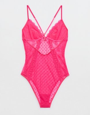 Show Off Park Picnic Lace Plunge Bodysuit