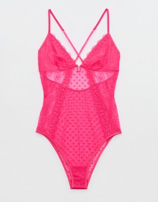 Show Off Park Picnic Lace Plunge Bodysuit