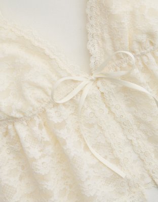 Show Off Vintage Lace Tie Front Bra Top