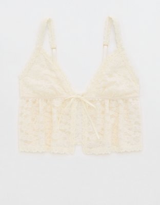 Show Off Vintage Lace Tie Front Bra Top