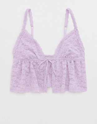 Show Off Vintage Lace Tie Front Bra Top