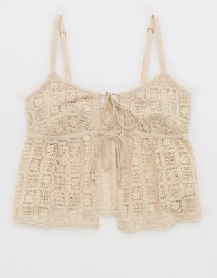 Show Off High Tide Lace Tie Front Bra Top
