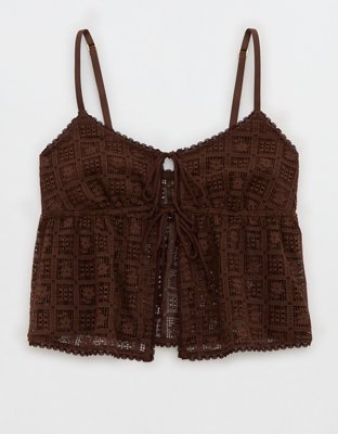 Show Off High Tide Lace Tie Front Bra Top