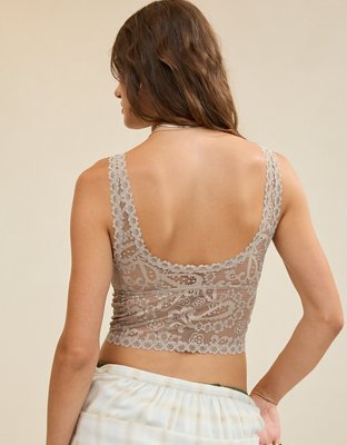 Show Off Paisley Lace Padded Plunge Tank Top