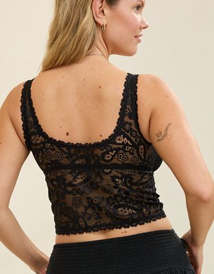Show Off Paisley Lace Padded Plunge Tank Top
