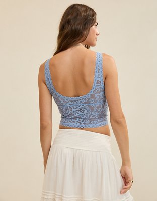 Show Off Paisley Lace Padded Plunge Tank Top