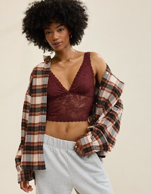 Show Off Paisley Lace Padded Plunge Tank Top