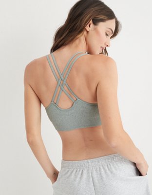 Aerie Seamless Jacquard Padded Longline Bralette