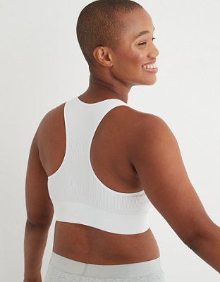 Stylish Aerie Racerback Bralettes in Light Grey and White