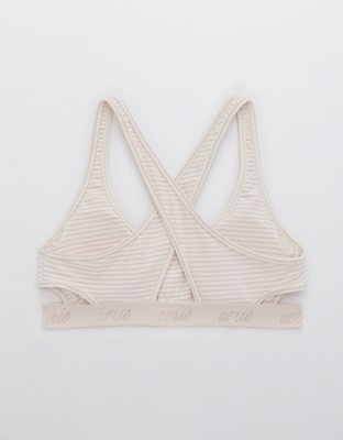 Aerie Striped Logo Cut Out Scoop Bralette