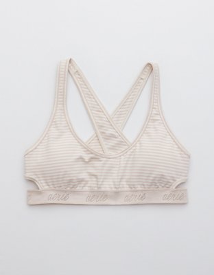 Aerie Striped Logo Cut Out Scoop Bralette