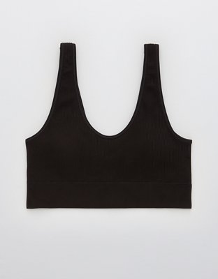 Aerie Bralette Seamless moteado de línea larga con cuello cuadrado