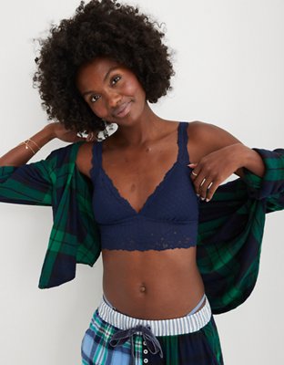 Aerie Bralette de línea larga de tejido calado con relleno
