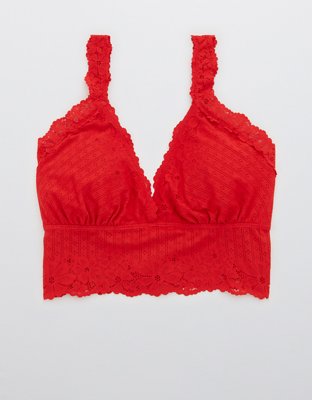 Aerie Top estilo bra de tejido calado con relleno