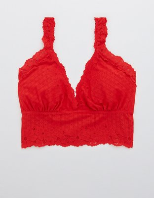 Aerie Pointelle Padded Longline Bralette