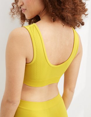 Aerie Seamless Cableknit Padded Plunge Bralette