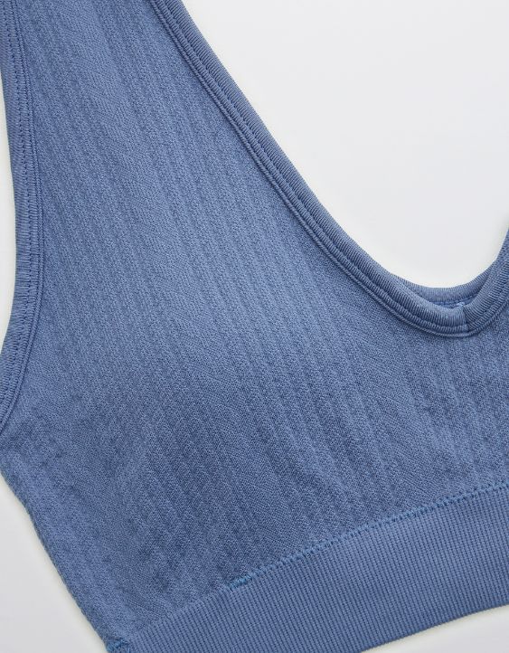Aerie Seamless Cableknit Padded Plunge Bralette