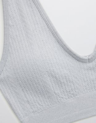 Aerie Seamless Cableknit Padded Plunge Bralette