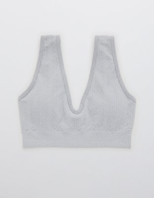 Aerie Seamless Cableknit Padded Plunge Bralette