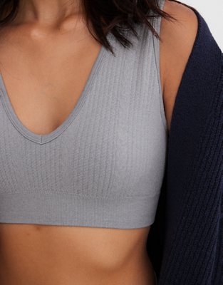 Aerie Seamless Cableknit Padded Plunge Bralette