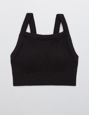 Aerie Ribbed Seamless High Neck Longline Bralette