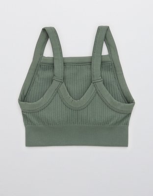 Aerie Ribbed Seamless High Neck Longline Bralette