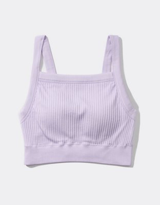 Aerie Bralette Seamless de línea larga en punto elástico con cuello alto