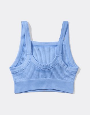 Aerie Ribbed Seamless High Neck Longline Bralette