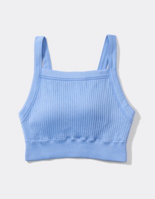 Aerie Ribbed Seamless High Neck Longline Bralette