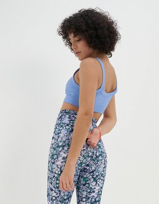 Aerie Ribbed Seamless High Neck Longline Bralette