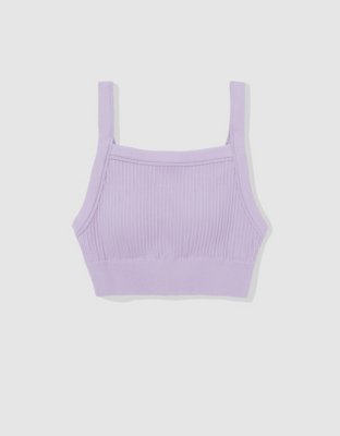 Aerie Seamless Heather Square Neck Longline Bralette