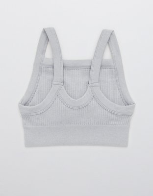 Aerie Ribbed Seamless High Neck Longline Bralette