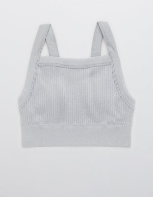 Aerie Ribbed Seamless High Neck Longline Bralette