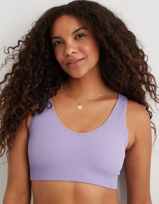 OFFLINE By Aerie Seamless High Neck Sports Bra  High neck sports bra,  Medium support sports bra, Crop top bra