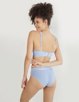 Superchill Bralette de Algodón con Escote Profundo y Relleno