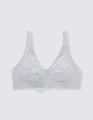 Superchill Bralette de Algodón con Escote Profundo y Relleno