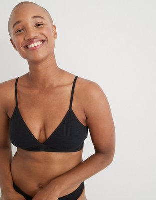 Aerie cross back triangle bra in black