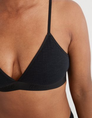 Aerie Ribbed Logo Triangle Bralette