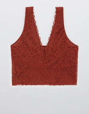 Aerie Ribbed Firework Lace Longline Bralette